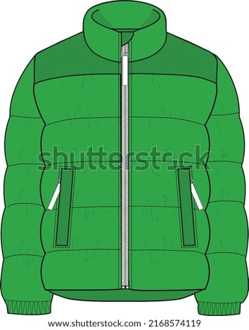 UNISEX WEAR PUFFER PADDED JACKET WINTER WEAR VECTOR ILLUSTRATION