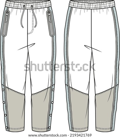 KID BOYS BOTTOM WEAR JOGGERS AND TROSERS FRONT AND BACK FLAT VECTOR DESIGN