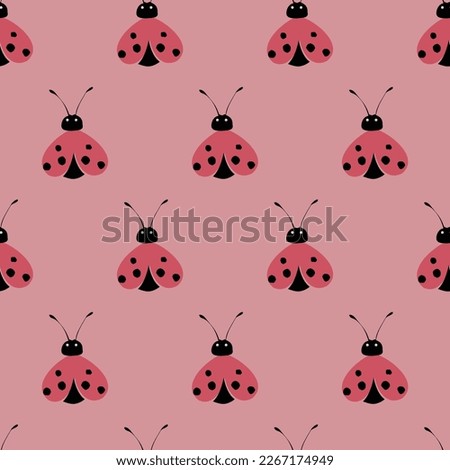 LADY BUG INSECT SEAMLESS PATTERN ALL OVER PRINT VECTOR