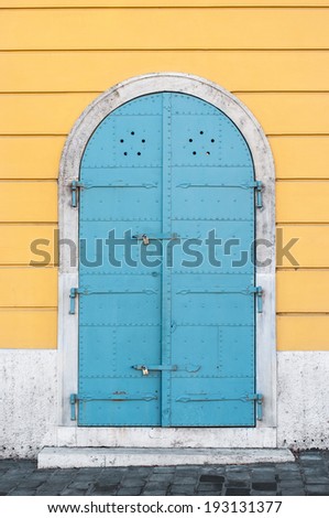 Old iron door at Buda palace, Budapest Hungary.