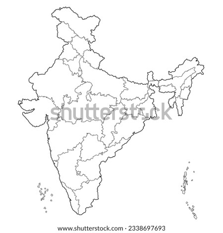 India Political Map With It's Island Too Vector Image