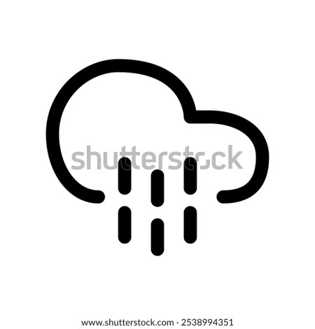 Minimalist Black and White Cloud Drizzle Icon – Ideal for Weather Apps, Web Design, UI Elements, and Digital Branding for Modern Platforms