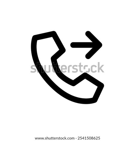 Minimalist Black and White Phone Forward Icon – Perfect for Web Design, App Interfaces, and Digital Branding, Representing Call Forwarding, Transfer, and Communication Functions