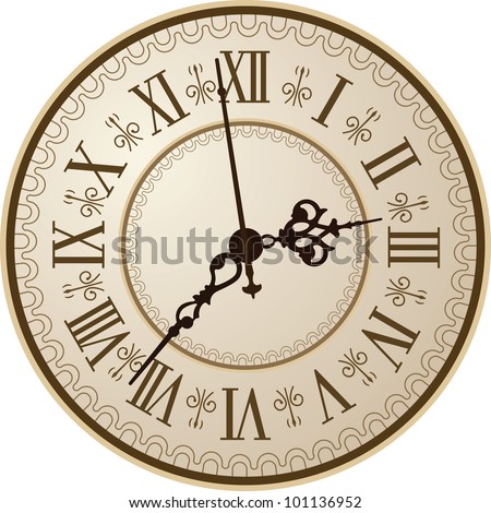 Antique clock. Vector illustration/