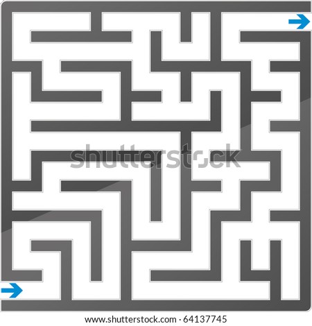 Small gray maze. Vector illustration.