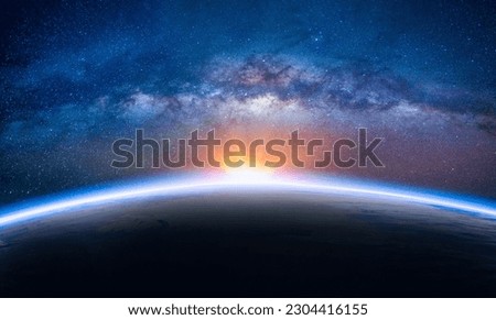 Similar – Image, Stock Photo Milky Way, Venus and meteor over a forest