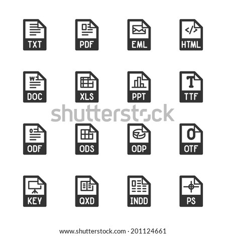 File type icons. Professional vector icons for your website, application and presentation.