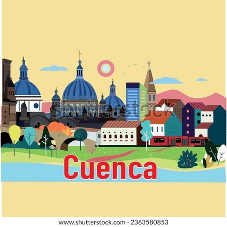 Cuenca city in Ecuador Vectorial Illustraion