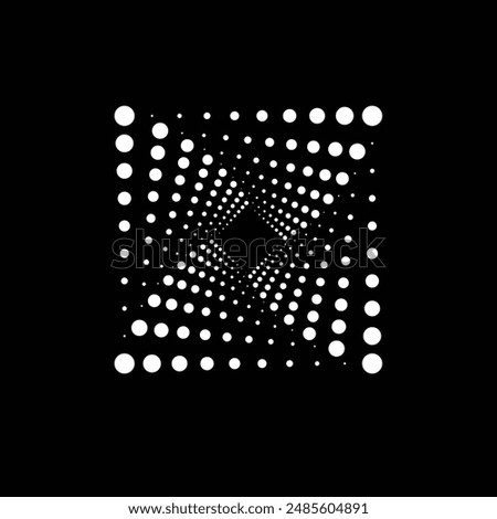 Vector dotted speed lines in vortex form. Geometric art. Segmented circle. Arc lines. Trendy design element for frame, round logo, sign, symbol, web, prints, posters, template, pattern, backdrop