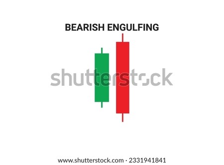 Bearish engulfing candlestick chart pattern vector for crypto signals. Japanese candlesticks pattern for cryptocurrency, stock market, and forex. Best Candlestick chart pattern graph. trading, stock. 