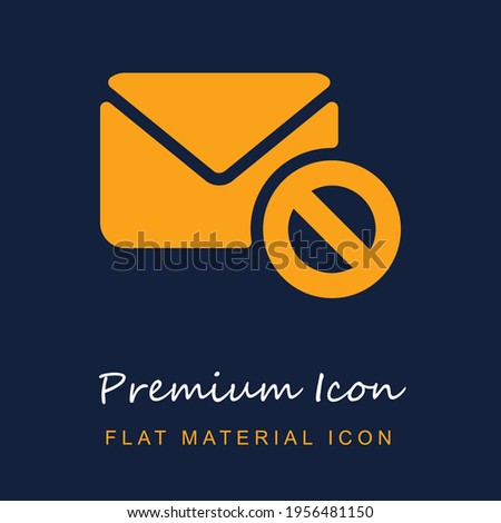 Email premium material ui ux isolated vector icon in navy blue and orange colors