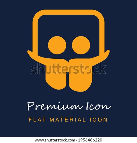 Slideshare premium material ui ux isolated vector icon in navy blue and orange colors