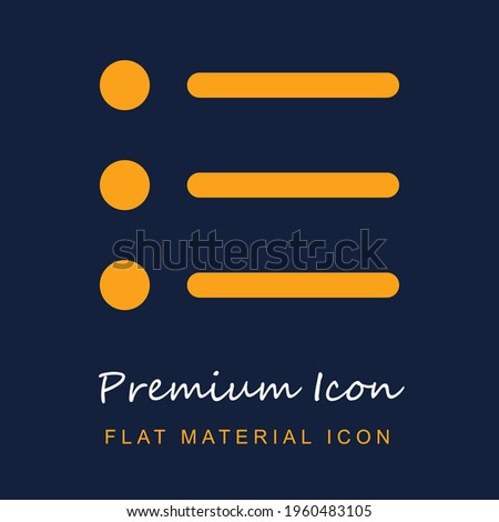 Bullet List premium material ui ux isolated vector icon in navy blue and orange colors