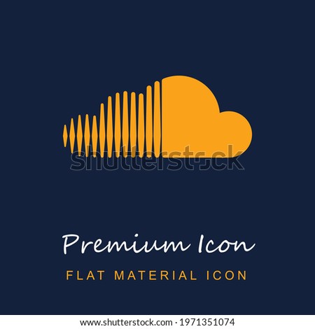 Soundcloud Logo premium material ui ux isolated vector icon in navy blue and orange colors