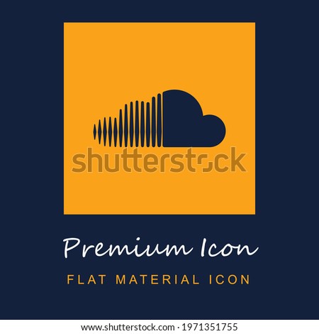 Soundcloud premium material ui ux isolated vector icon in navy blue and orange colors