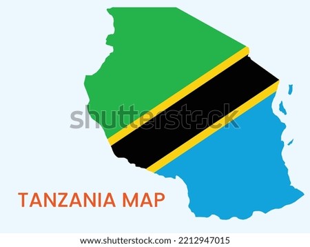 Map of Tanzania ,  Tanzania map  vector Illustration,  Map of Tanzania  
 With the flag, the National Flag of Tanzania ,