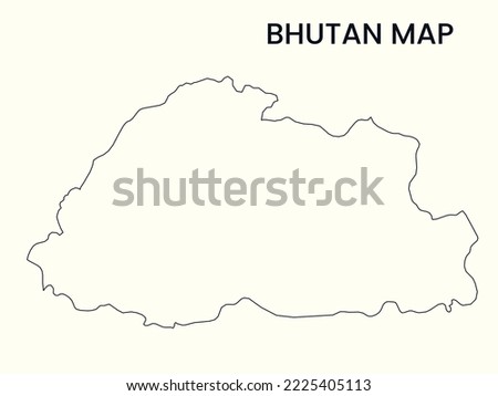 Map of Bhutan, Outline Map Bhutan vector Illustration, Map of Bhutan with an outline. Bhutan map.