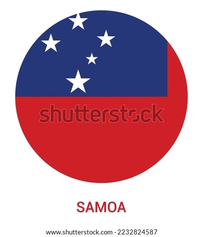 Flag Of Samoa, Samoa flag vector illustration, Samoa flag in a circle.