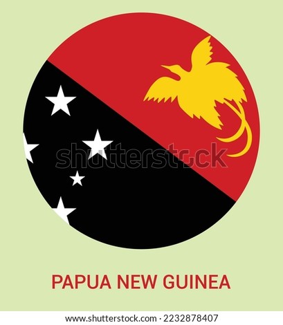 Flag Of Papua New Guinea, Papua New Guinea flag vector illustration, Papua New Guinea flag in a circle.