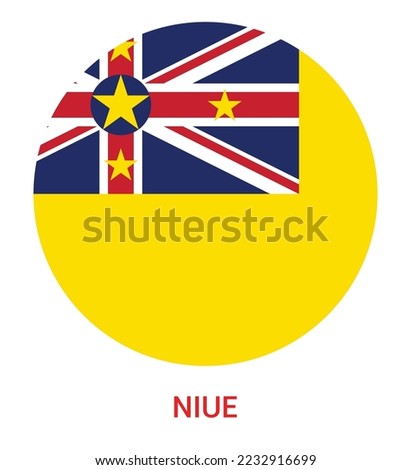 Flag Of Niue,Niue flag vector illustration, Niue flag in a circle.