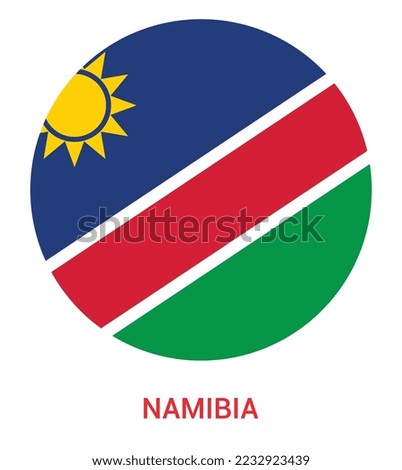 Flag Of Namibia, Namibia flag vector illustration, Namibia flag in a circle.