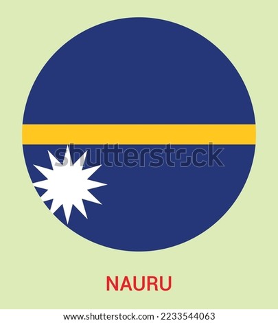 Flag Of Nauru, Nauru flag vector illustration, Nauru flag in a circle.