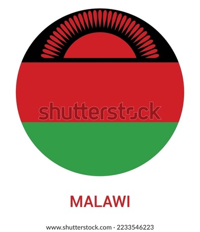 Flag Of Malawi, Malawi flag vector illustration, Malawi flag in a circle.