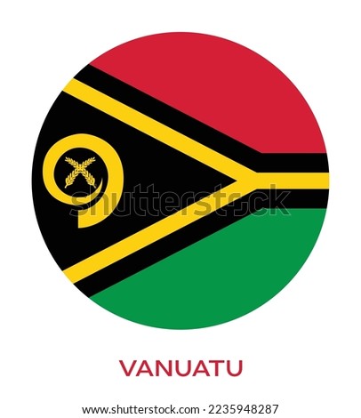 Flag of Vanuatu, Vanuatu flag Vector illustration, Vanuatu national flag in a circle.