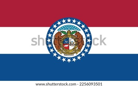 Flag of Missouri, State of Missouri Flag, Flag of USA state Missouri Vector Illustration, State of Missouri USA. United States. United States of America US.