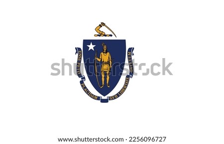 Flag of Massachusetts, State of Massachusetts Flag, Flag of USA state Massachusetts Vector Illustration, State of Massachusetts USA. United States. United States of America US.