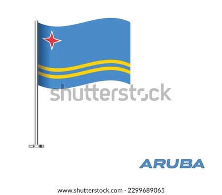 Flag of Aruba, Table Flag of Aruba, Vector Illustration, Wavy Table Flag of Aruba.