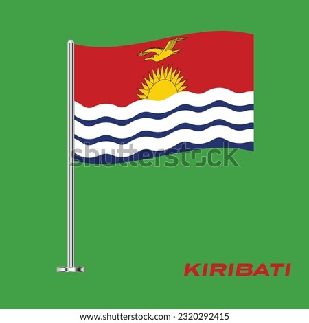 Flag of Kiribati, Table Flag of Kiribati, Vector Illustration, Wavy Table Flag of Kiribati.
