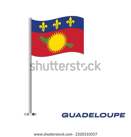 Flag of Guadeloupe, Table Flag of Guadeloupe, Vector Illustration, Wavy Table Flag of Guadeloupe.