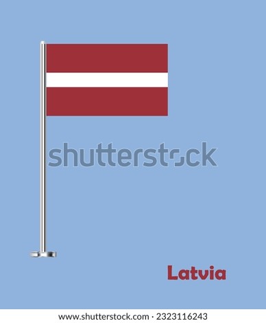 Flag of Latvia, Table Flag of Latvia, Vector Illustration.