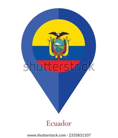 Flag of Ecuador, Flag of Ecuador Map pointer icon. Vector illustration flag pointer.