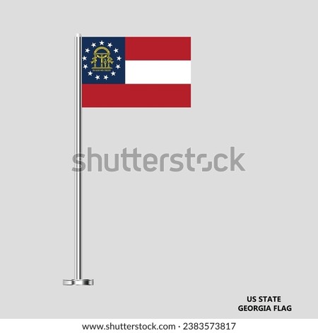 Georgia flag. Georgia table flag. Georgia US state. The USA. Vector Illustration Flag of Georgia .
