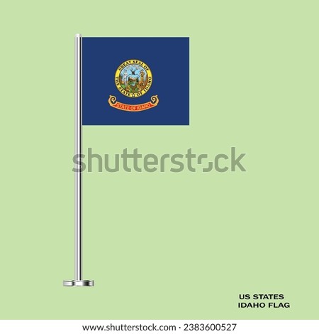Idaho flag. Idaho table flag. Idaho US state. The USA. Vector Illustration Flag of Idaho.
