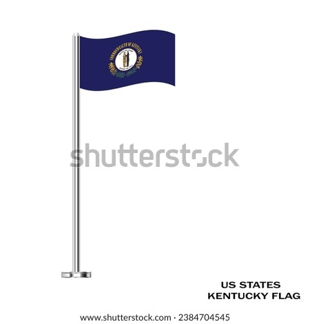 Kentucky flag. Kentucky table flag on a white background. Kentucky US state. USA Kentucky vector illustration flag.
