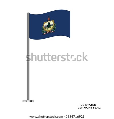 Vermont flag. Vermont table flag on a white background. Vermont  US state. USA Vermont vector illustration flag.