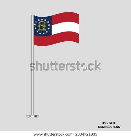 Georgia flag. Georgia table flag. Georgia US state. USA Georgia vector illustration flag.