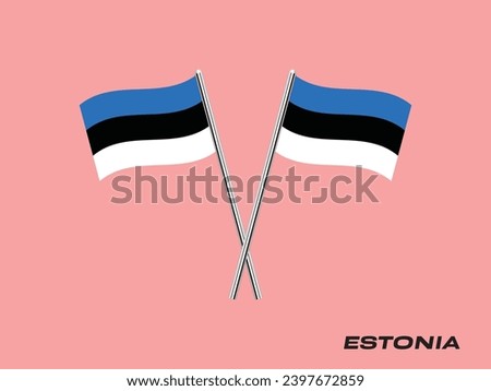 Flag of Estonia, Estonia cross flag design. Estonia cross flag isolated on background. Vector Illustration of crossed Estonia  flags.