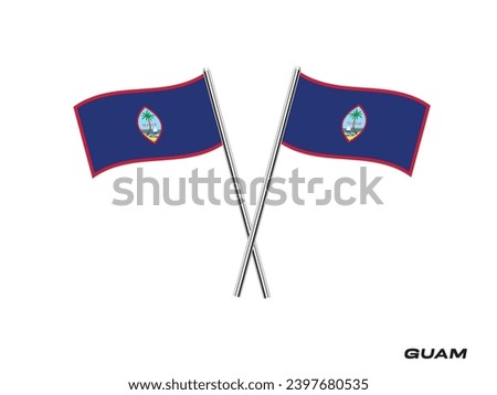 Flag of Guam, Guam cross flag design. Guam cross flag isolated on white background. Vector Illustration of crossed Guam  flags.