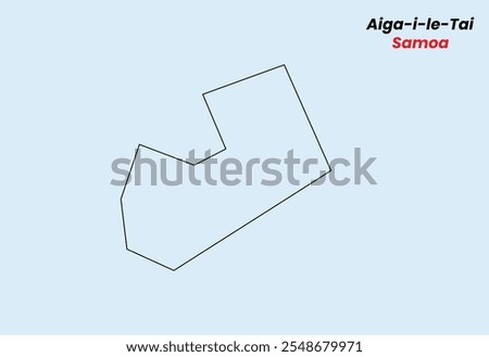 Map of Aiga-i-le-Tai , Map of Aiga-i-le-Tai , with an outline, Map of Samoa state Aiga-i-le-Tai , Vector Illustration, Samoa.
