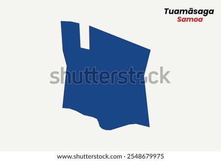 Map of Tuamāsaga , Map of Tuamāsaga Territory with fill colour, Map of Samoa state Tuamāsaga Territory Vector Illustration, Samoa.
