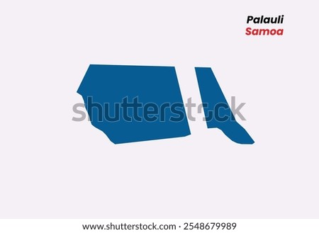 Map of Palauli, Map of Palauli, with fill colour, Map of Samoa state Palauli Vector Illustration, Samoa.
