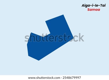 Map of Aiga-i-le-Tai , Map of Aiga-i-le-Tai , with fill colour, Map of Samoa state Aiga-i-le-Tai , Vector Illustration, Samoa.
