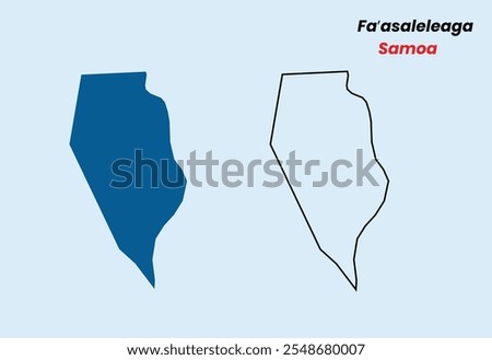 Map of Fa’asaleleaga , Map of Fa’asaleleaga , with fill colour and outline, Map of Samoa state Fa’asaleleaga , Vector Illustration, Samoa.
