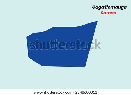 Map of Gagaʻifomauga  , Map of Gagaʻifomauga  , with fill colour, Map of Samoa state Gagaʻifomauga  , Vector Illustration, Samoa.
