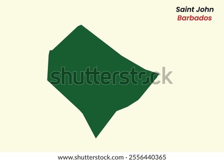 Map of Saint John, Map of Saint John with fill colour, Map of Barbados state Saint John, Vector Illustration, Barbados.
