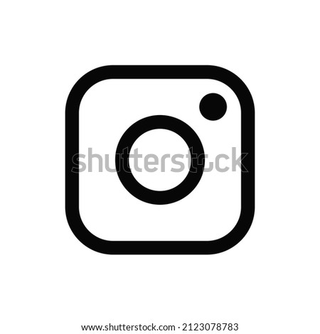 Camera lens icon vector. Instagram logo, UI sign.